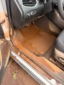 Interior of rental car flooded