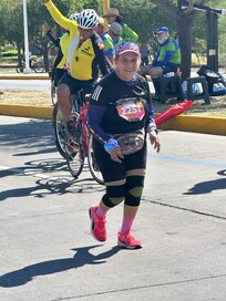 Cumpliendo la meta del maratón Aguascalientes 2025.