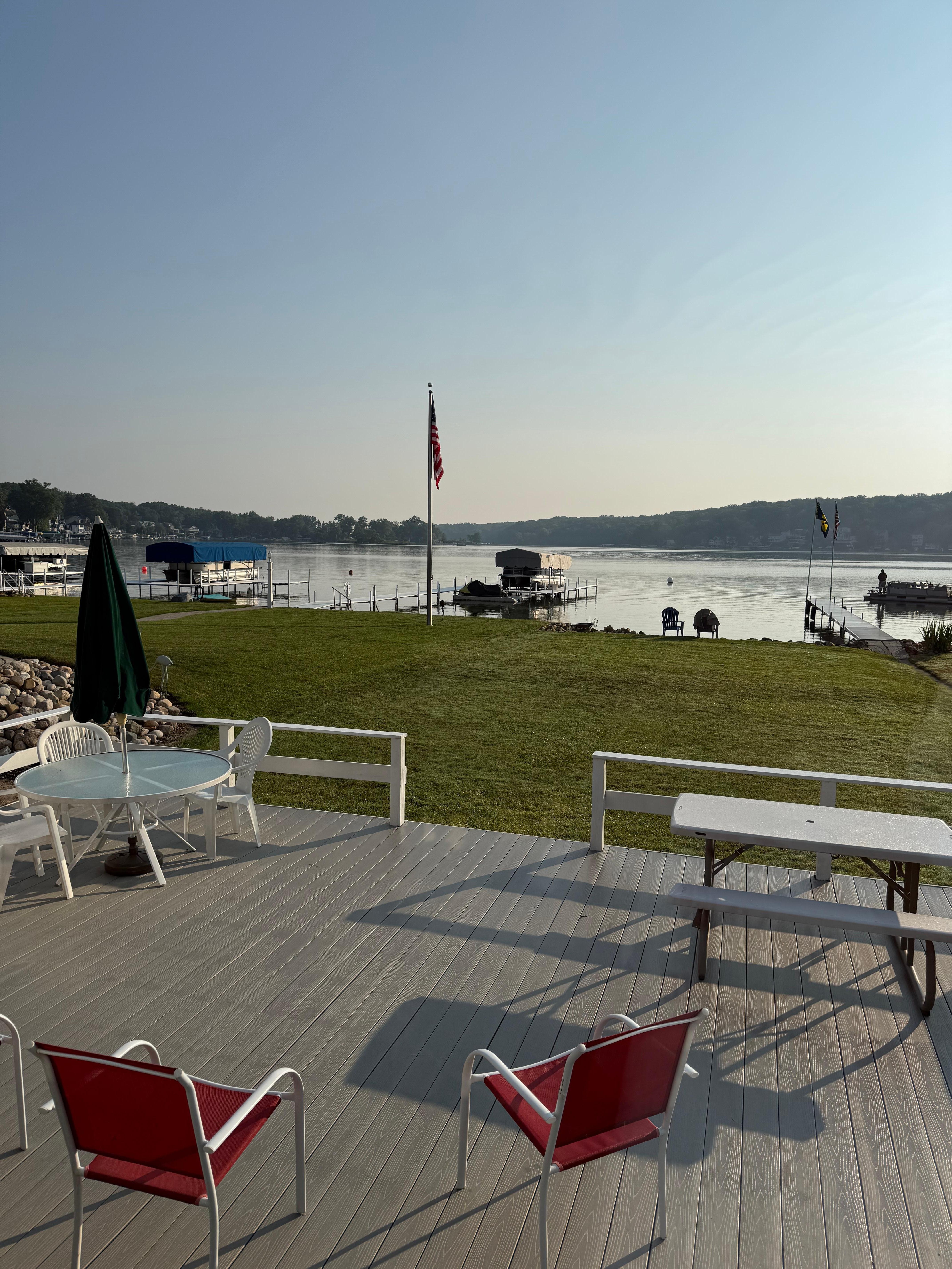 View of the lake from the porch 