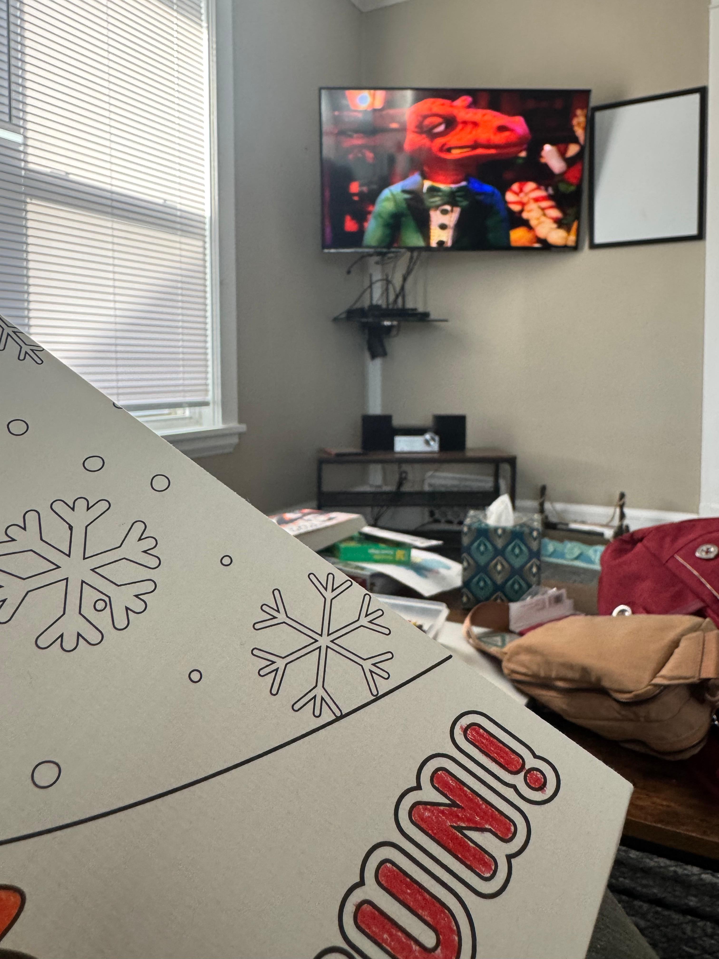 TV with dvd player and there were a couple of movies 