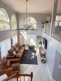 Kitchen area overlooking the living room.