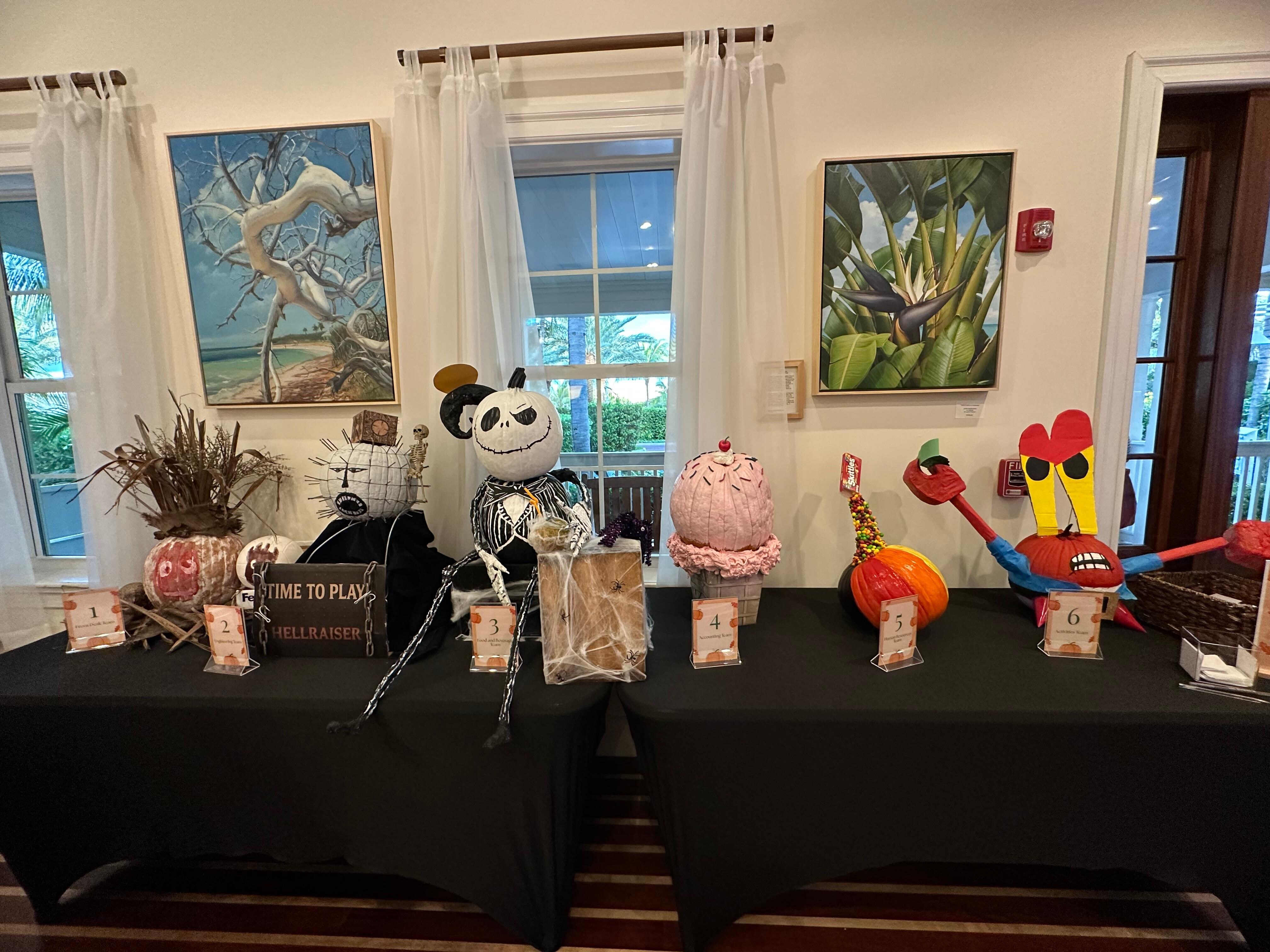 Pumpkin decorating contest on Halloween 