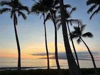 The view from the front lawn of the unit looking from Maui over to the island of Lanai.