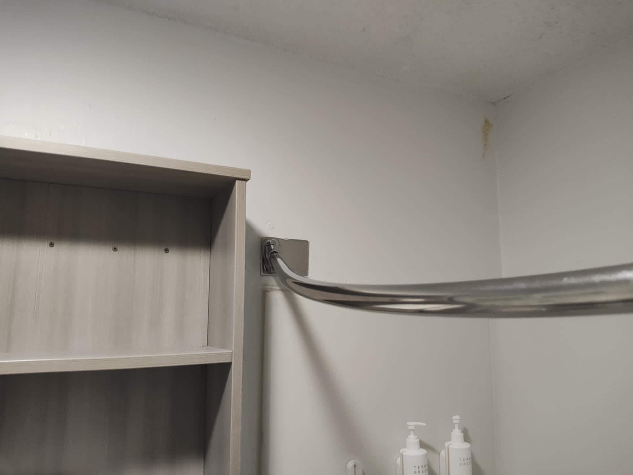 Broken shower curtain 