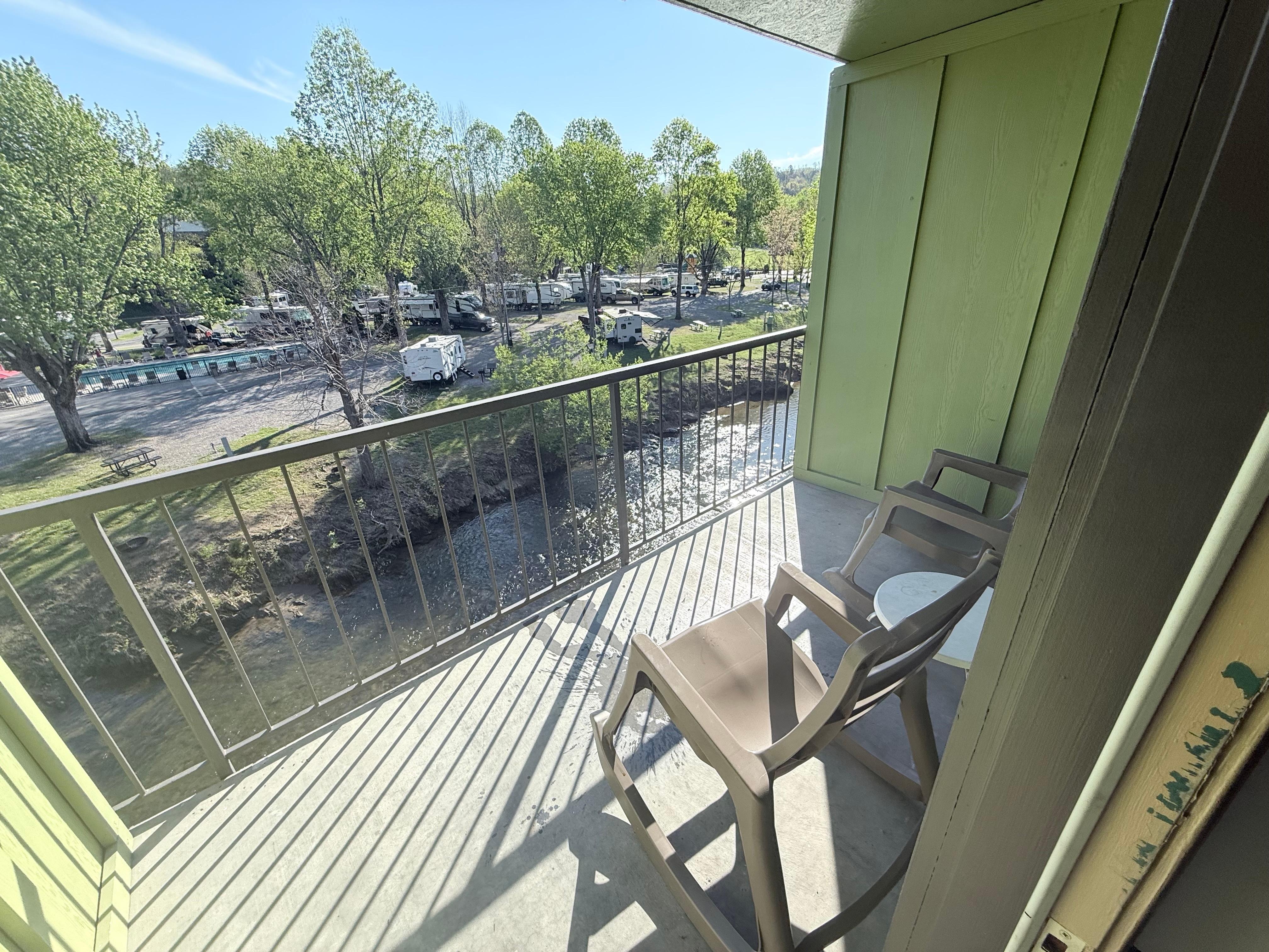 View from the back patio (we spilled water lol)