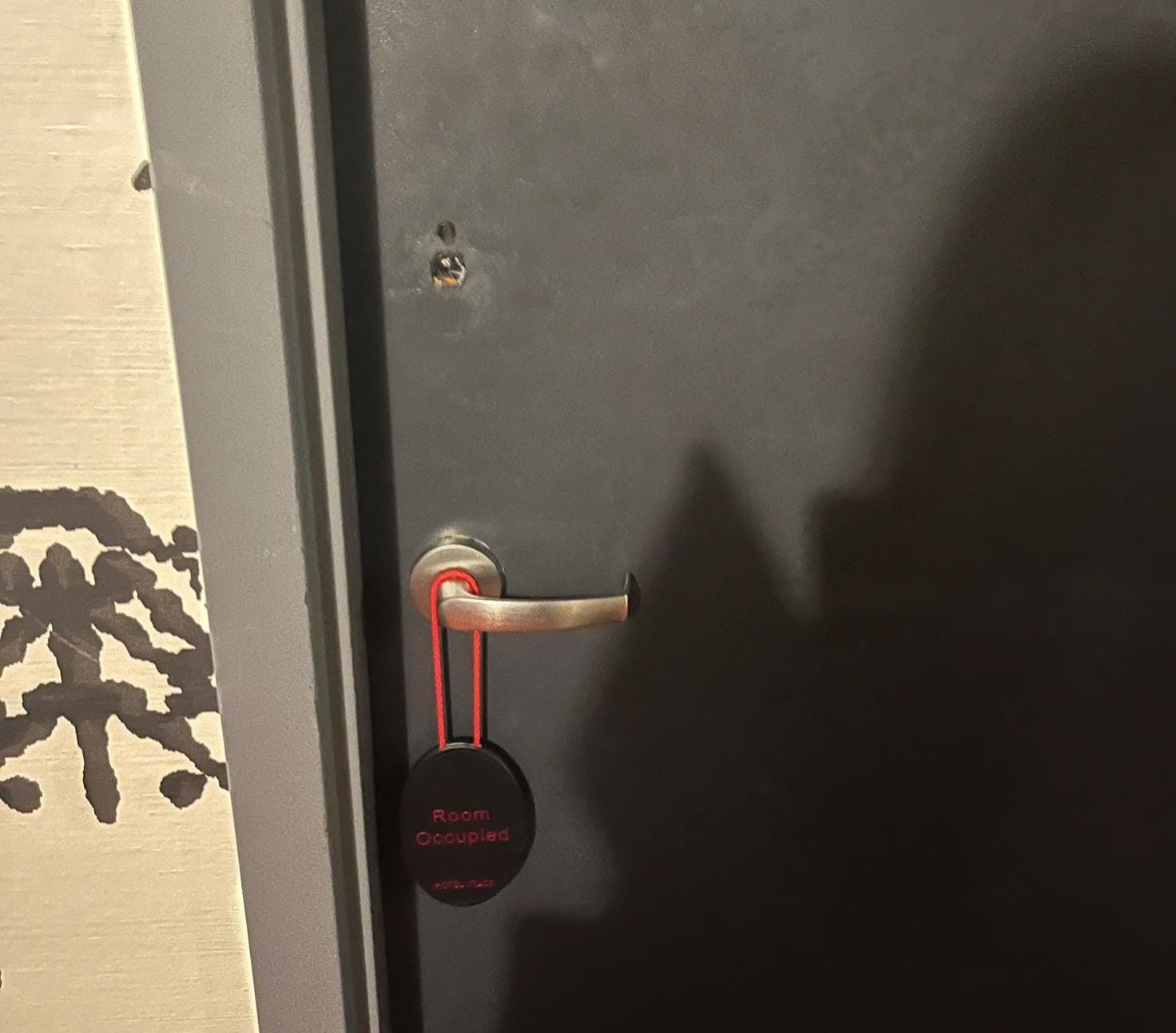 Picture of my door - as you can see, the room card digital reader had fallen off