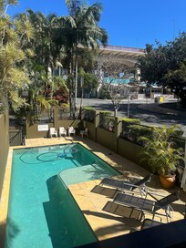 The pool and surrounding area