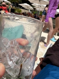 The glasses look as if they’ve been played with like soccer ball for five years.