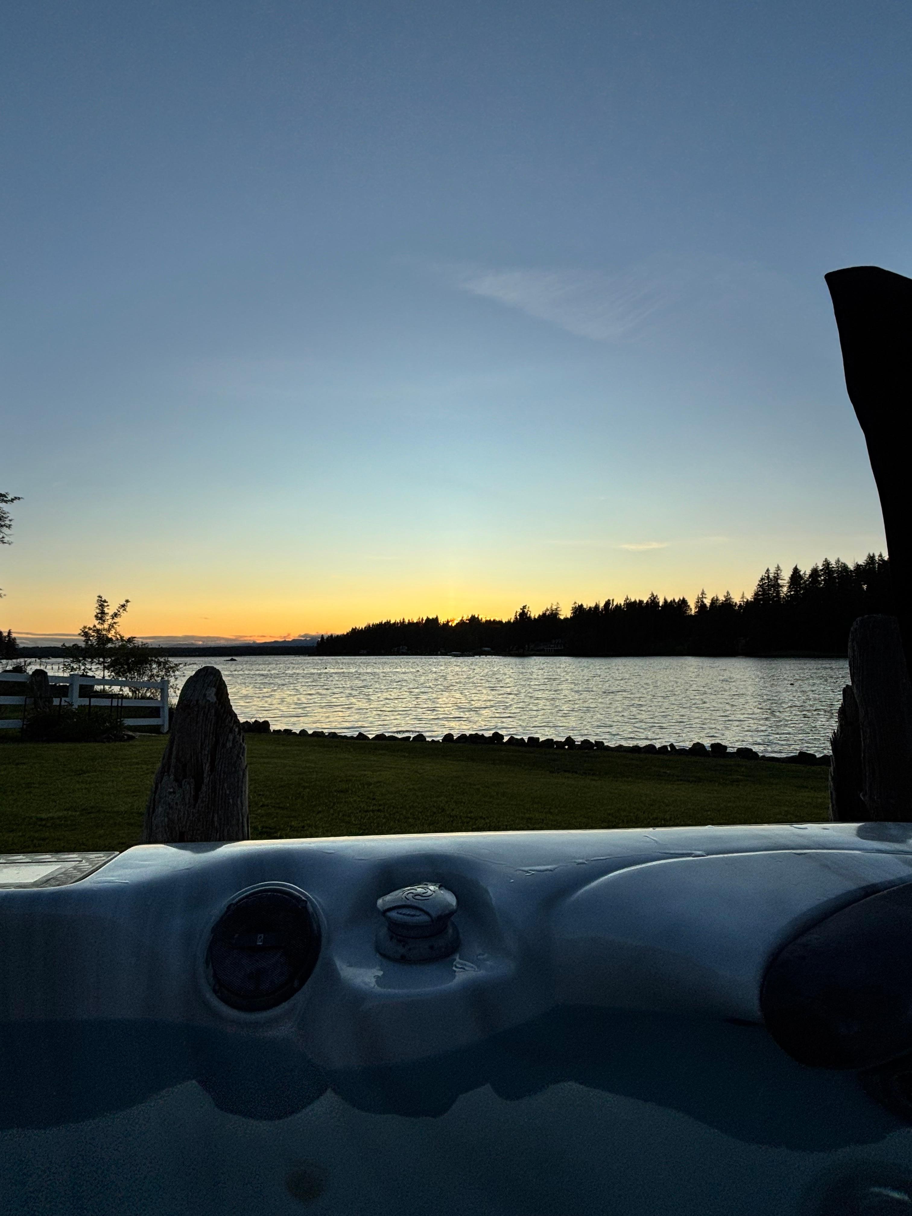 Sunset view from the hot tub 