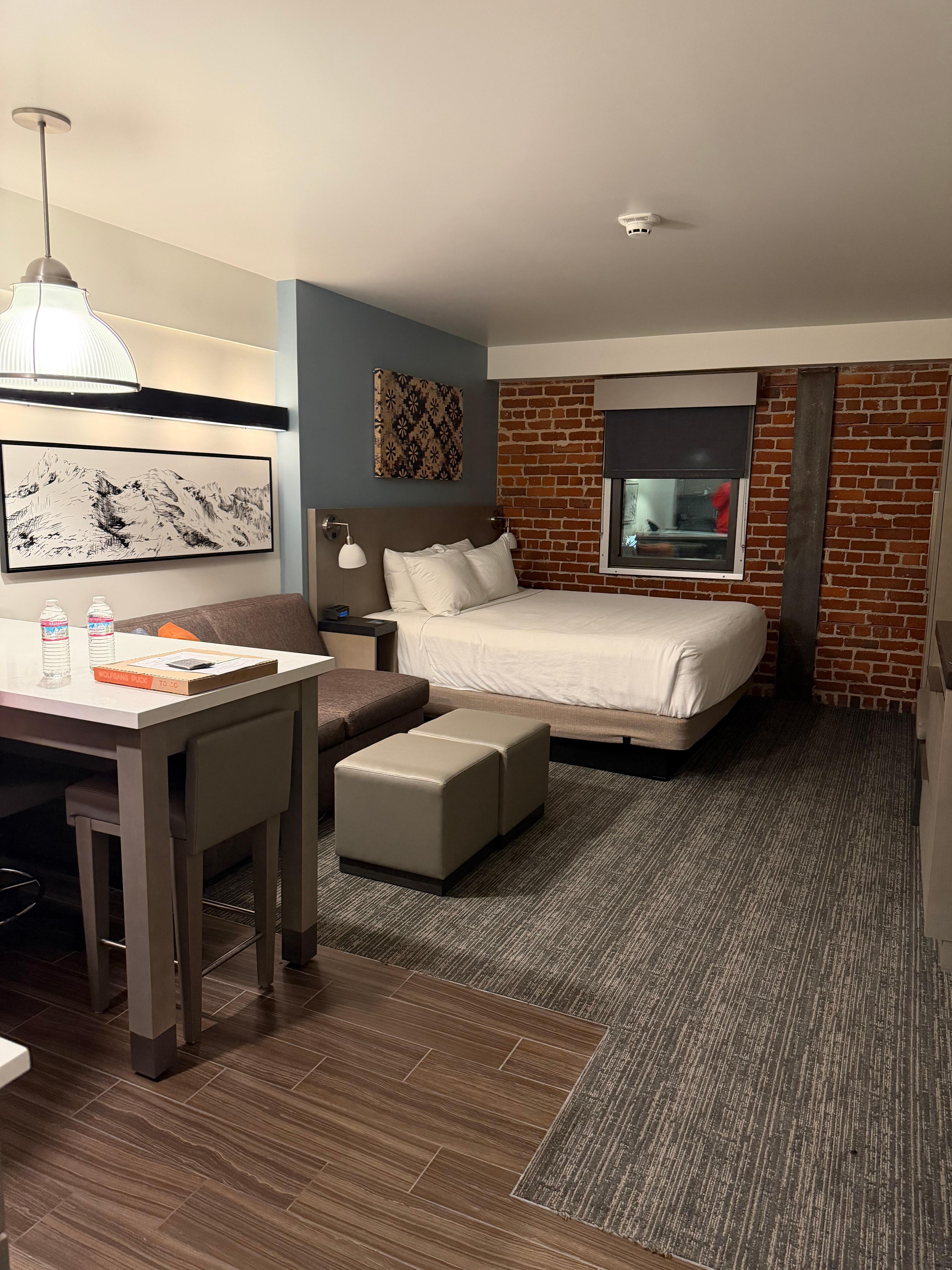 Studio Suite with 1 king bed, pull out couch, and Kitchen 