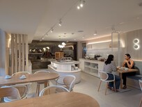 They've renovated the breakfast room, and it's light, airy, and open.