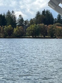 A view of the lake from the pontoon boat