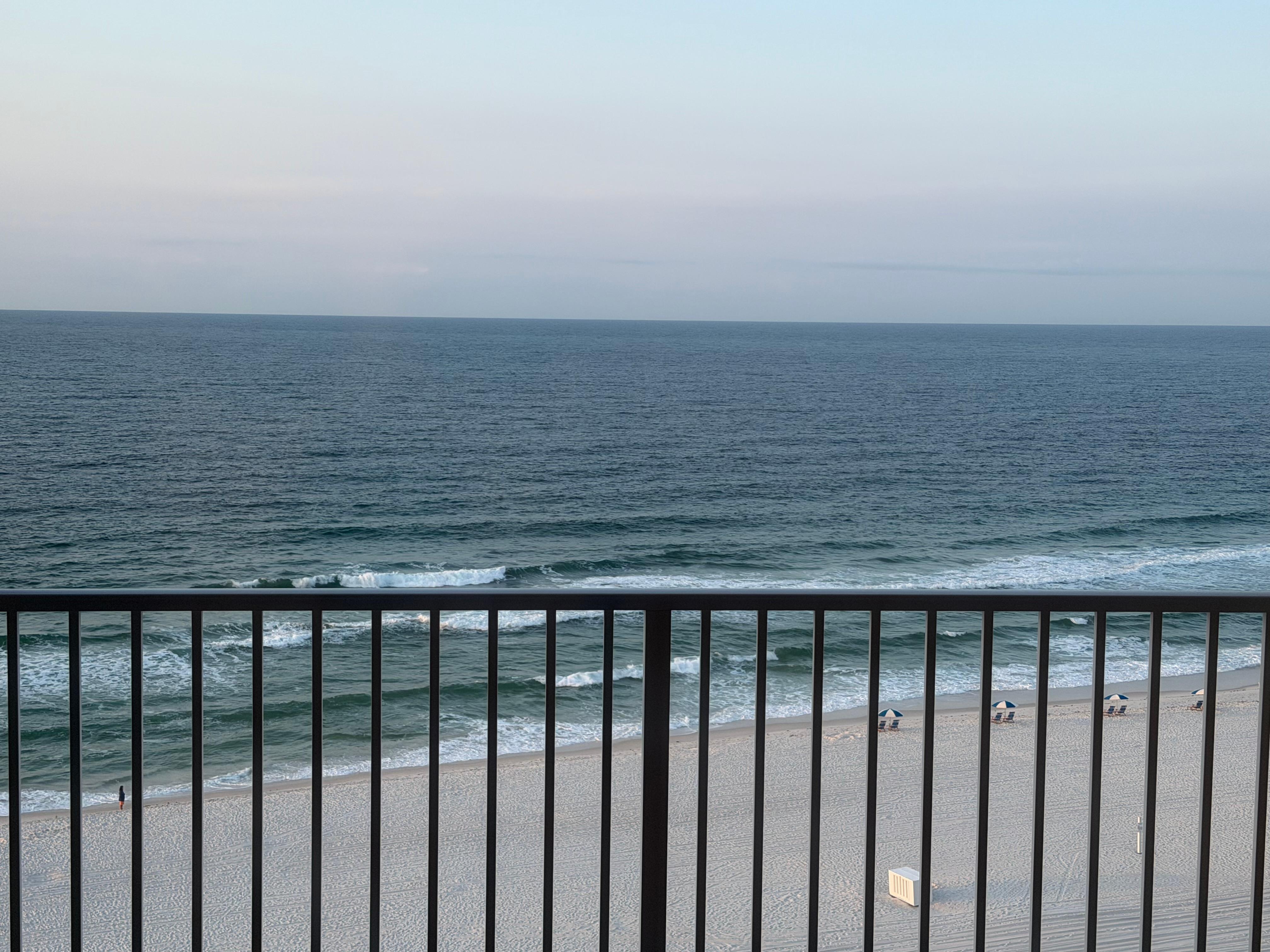 Standing on the balcony