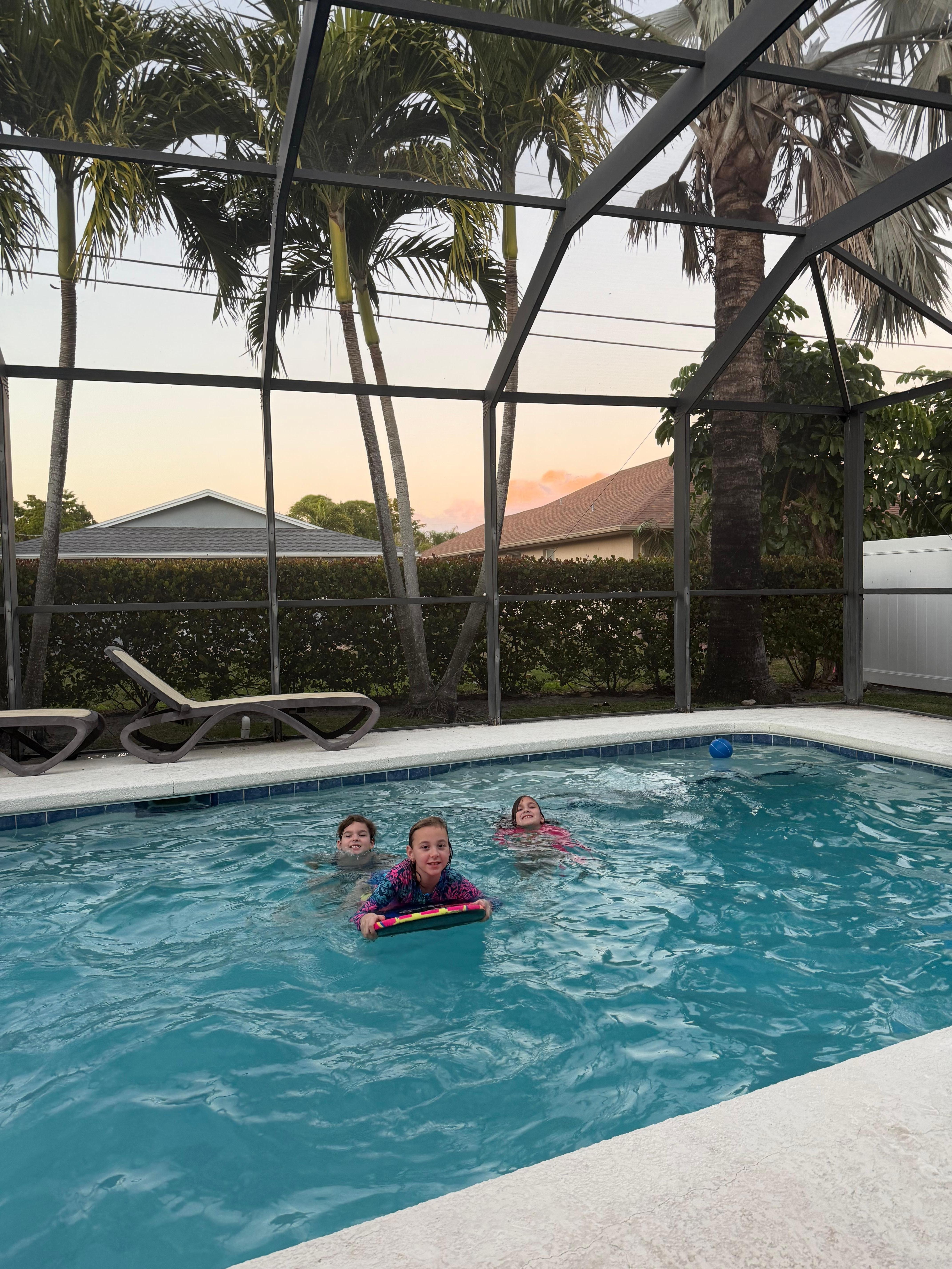 Pool nice and clean and warm!