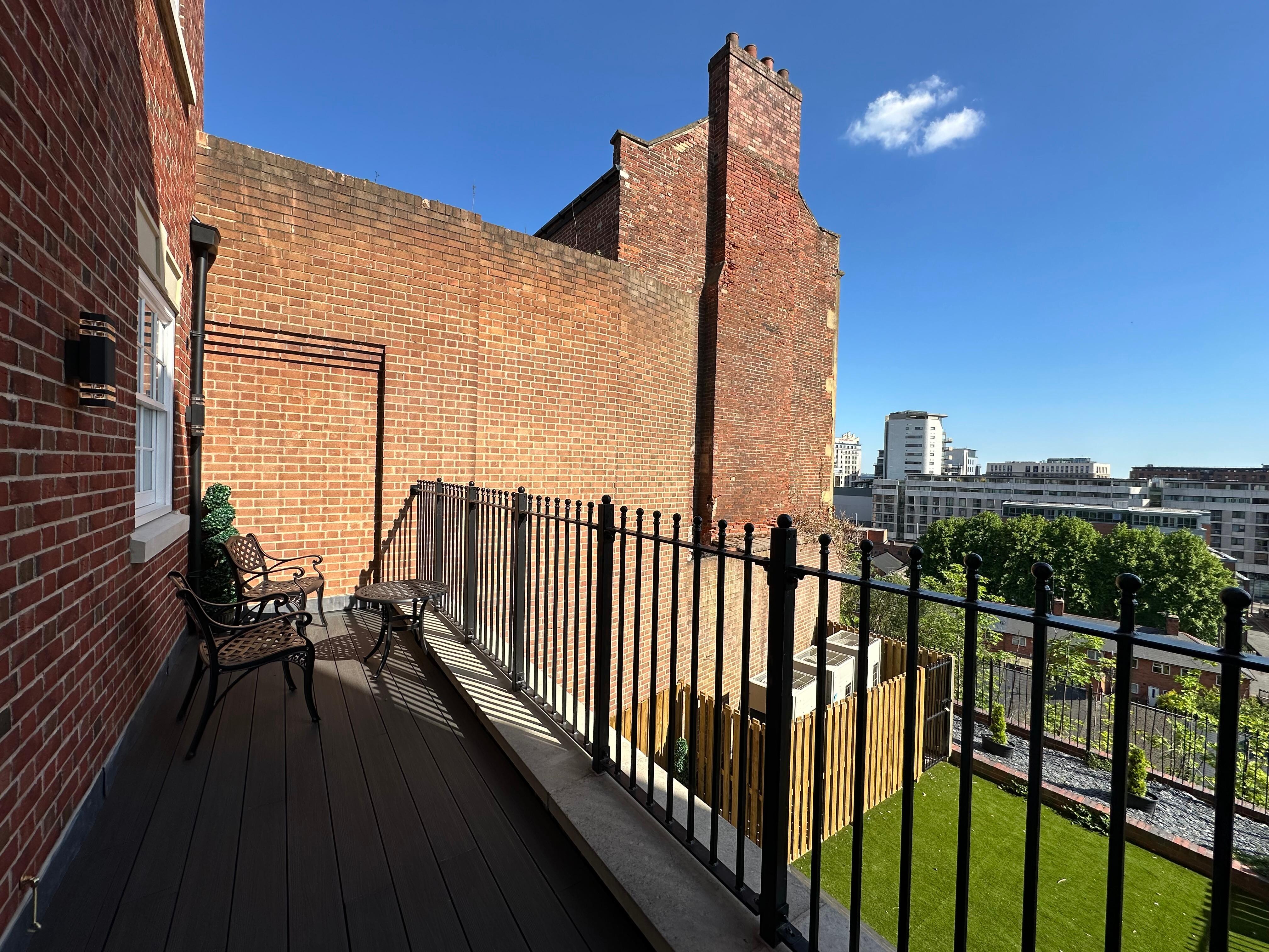 View from suite with balcony.
