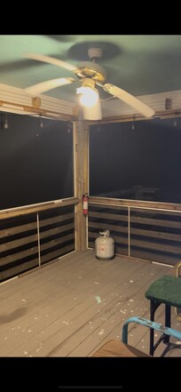 Ceiling fan in entryway