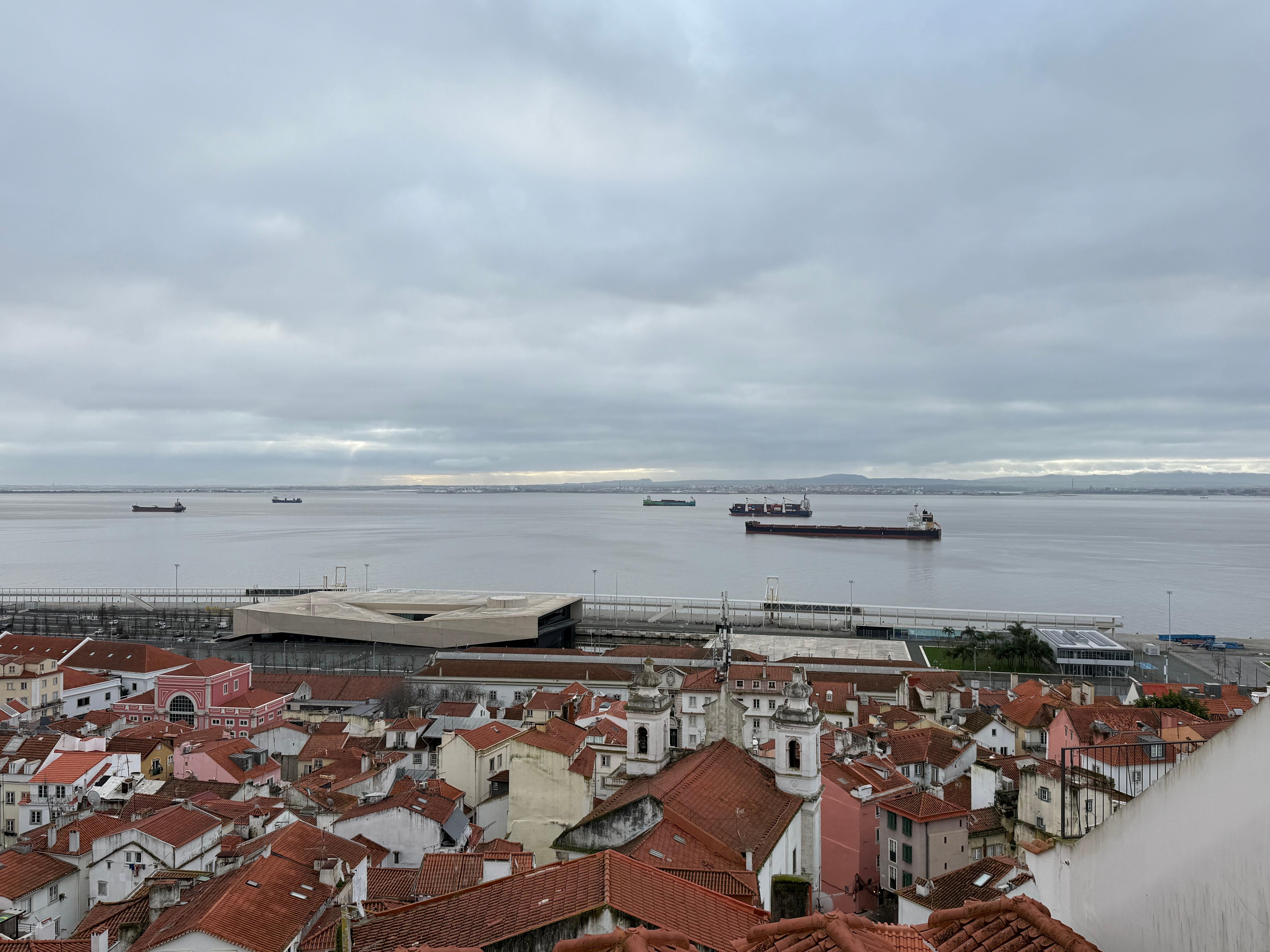 Terrace looking out across the Tagus river.  