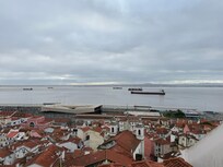Terrace looking out across the Tagus river.