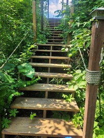 Stairs leading to the upper areq