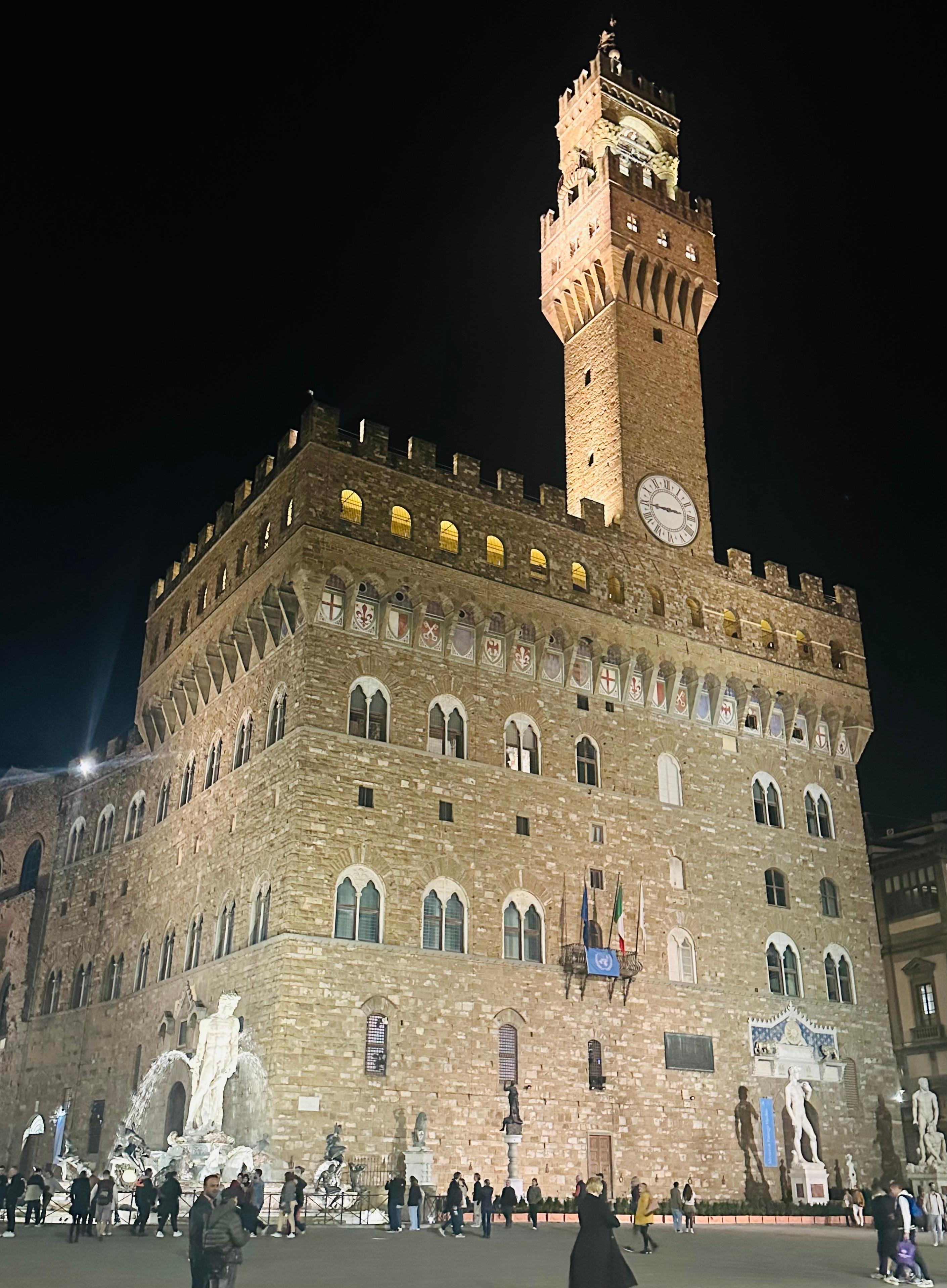 The Piazza at night. 