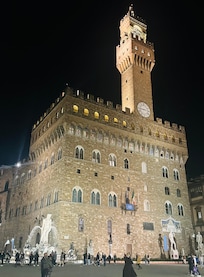 The Piazza at night.