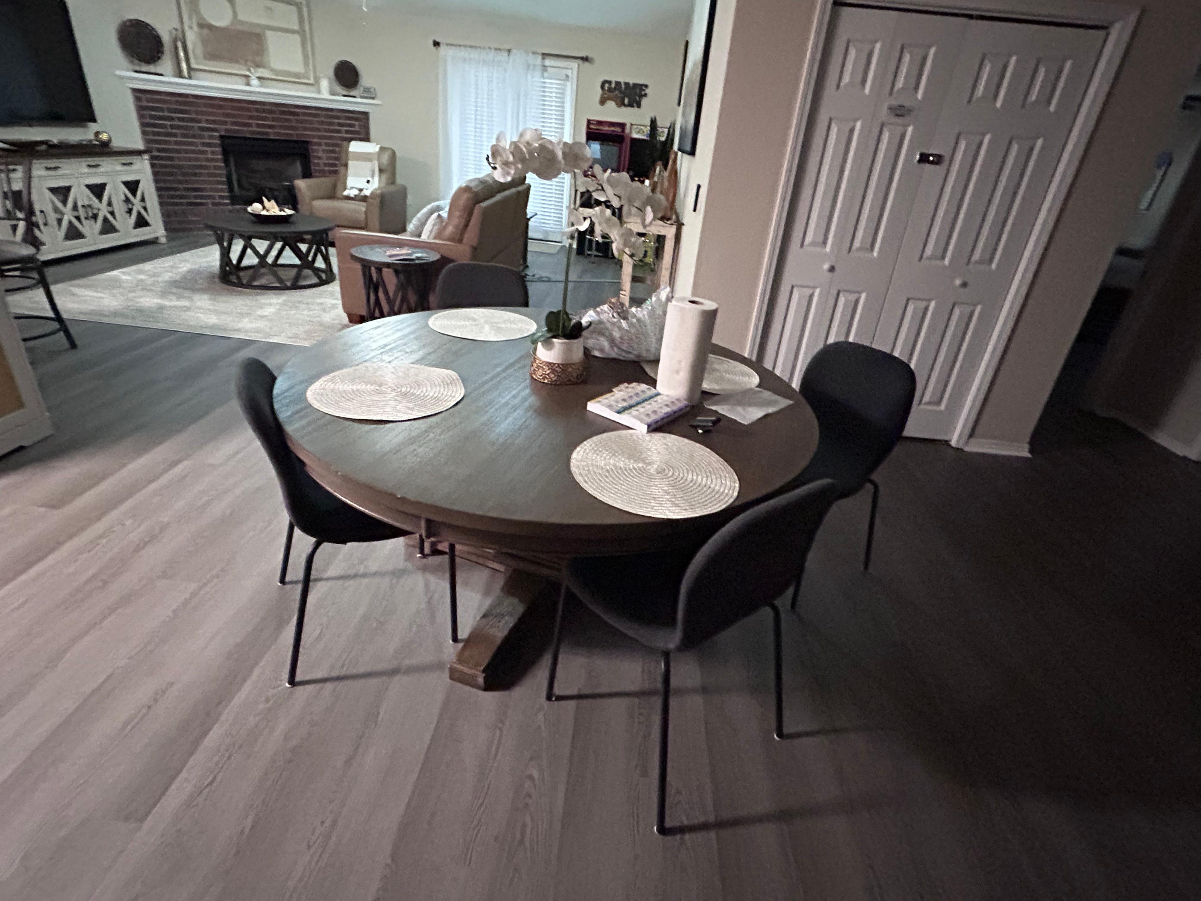 I love having a round table. I think it encourages morning connectivity.