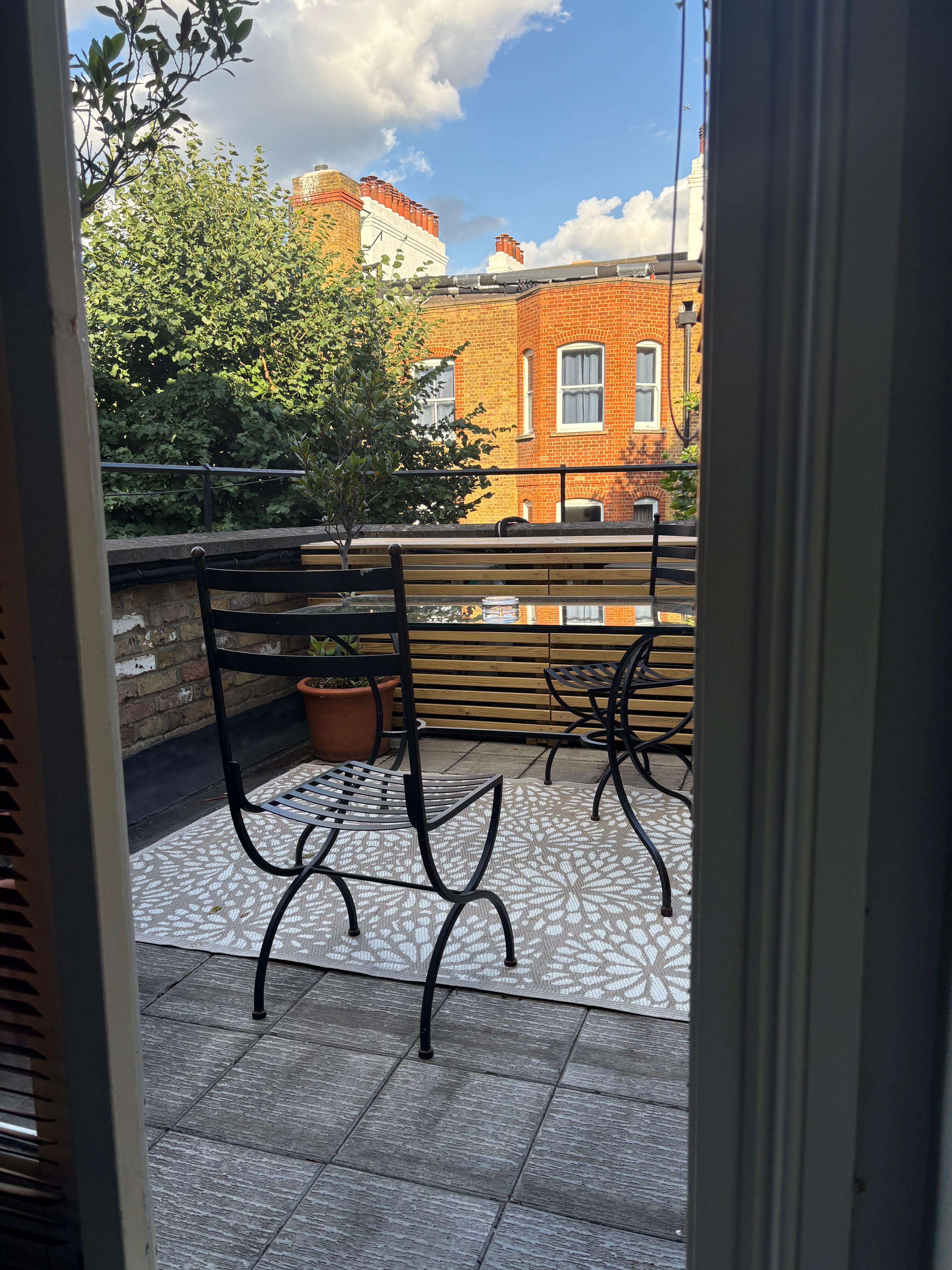 The terrace outside our room.