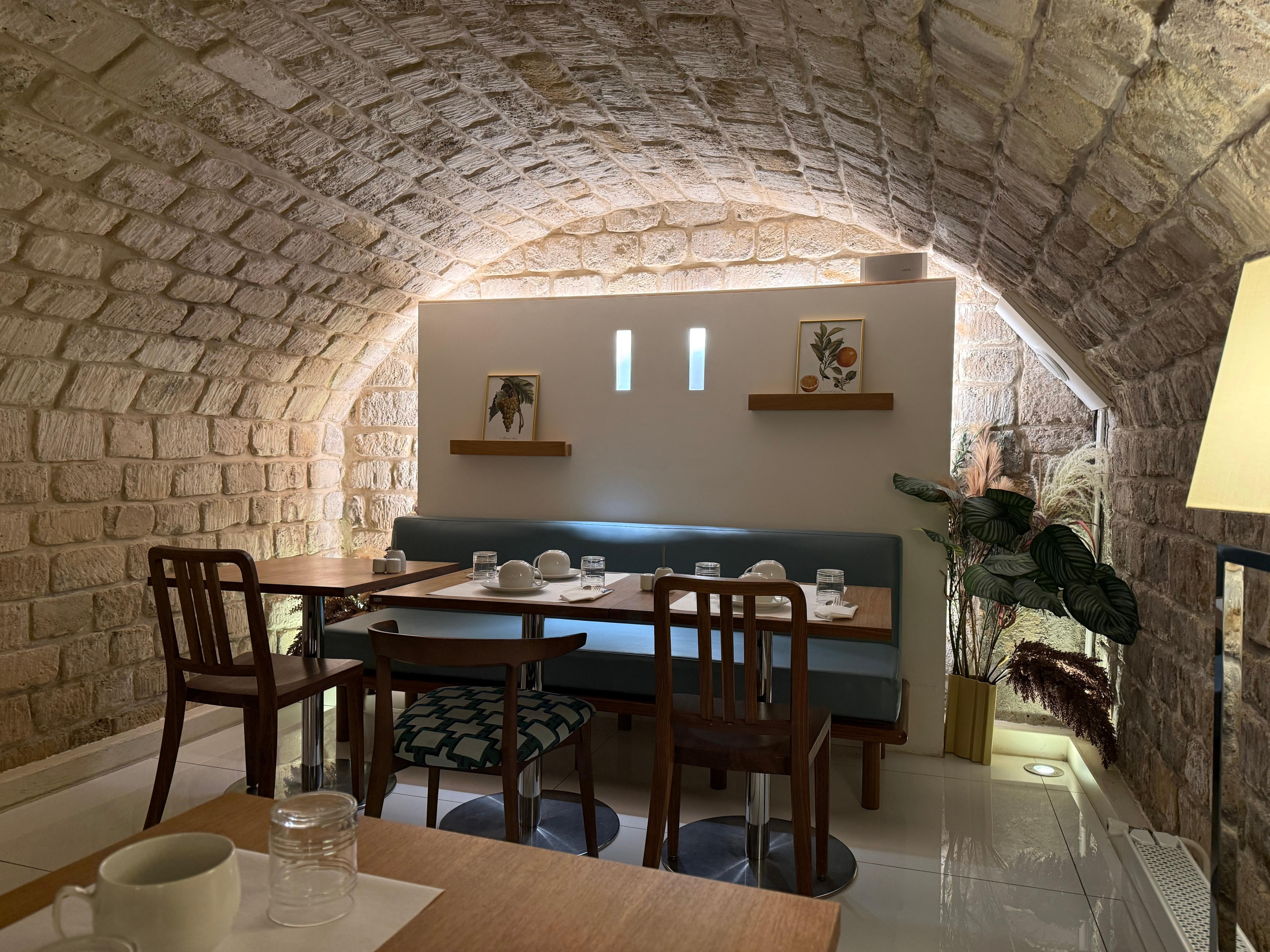 Dining area in the basement for breakfast buffet