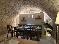 Dining area in the basement for breakfast buffet