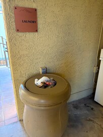 We had to take our own trash - apparently other guests did too. The bins were all full.