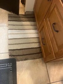 old, dirty bathroom rug