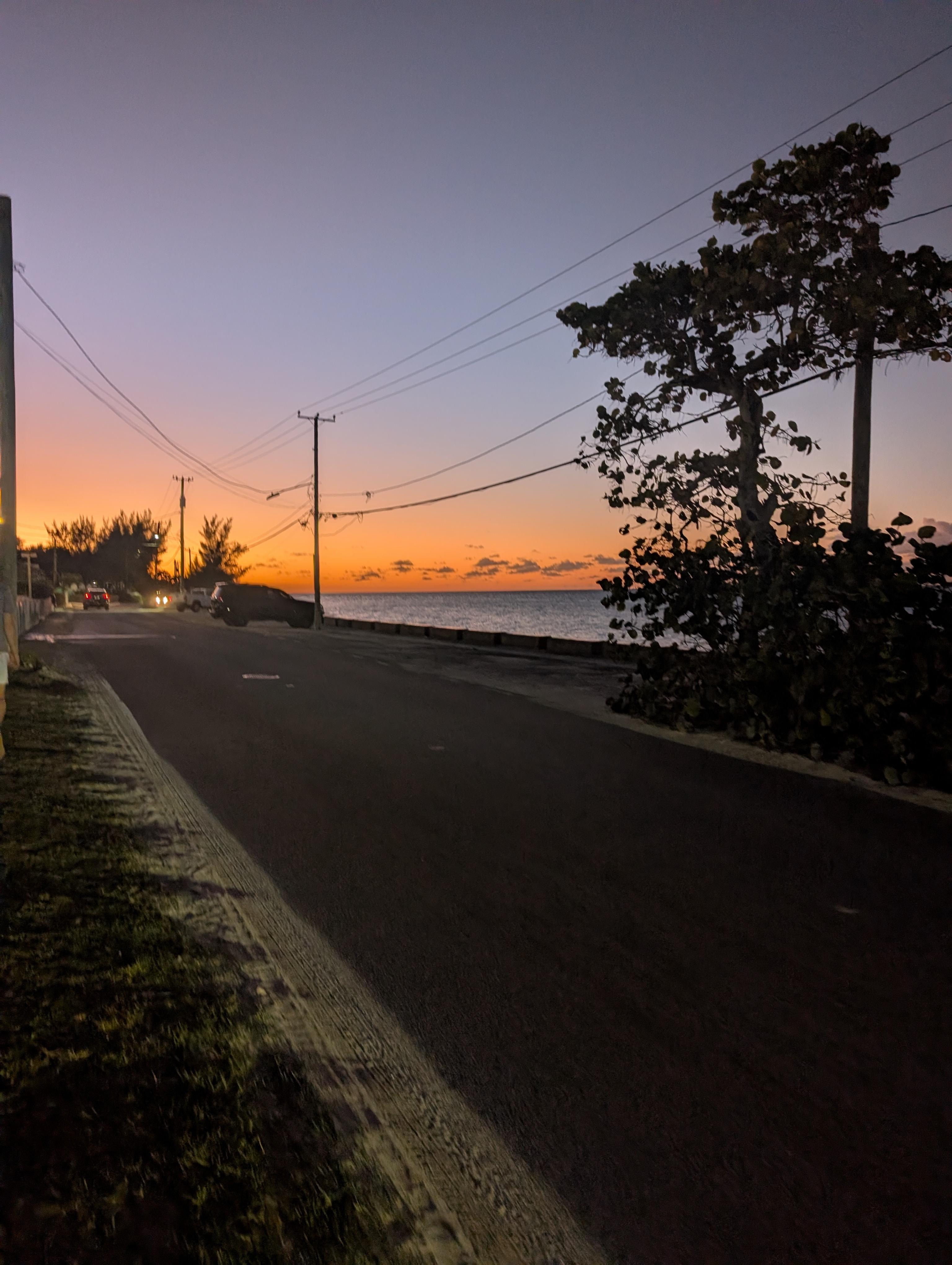 The walk from the driveway to Travelers By The Sea to eat dinner.  This was really convient and food was so good we ate dinner twice there and once for breakfast.  There is a nice Mexican restruant beside it as well but didn't get to try it.