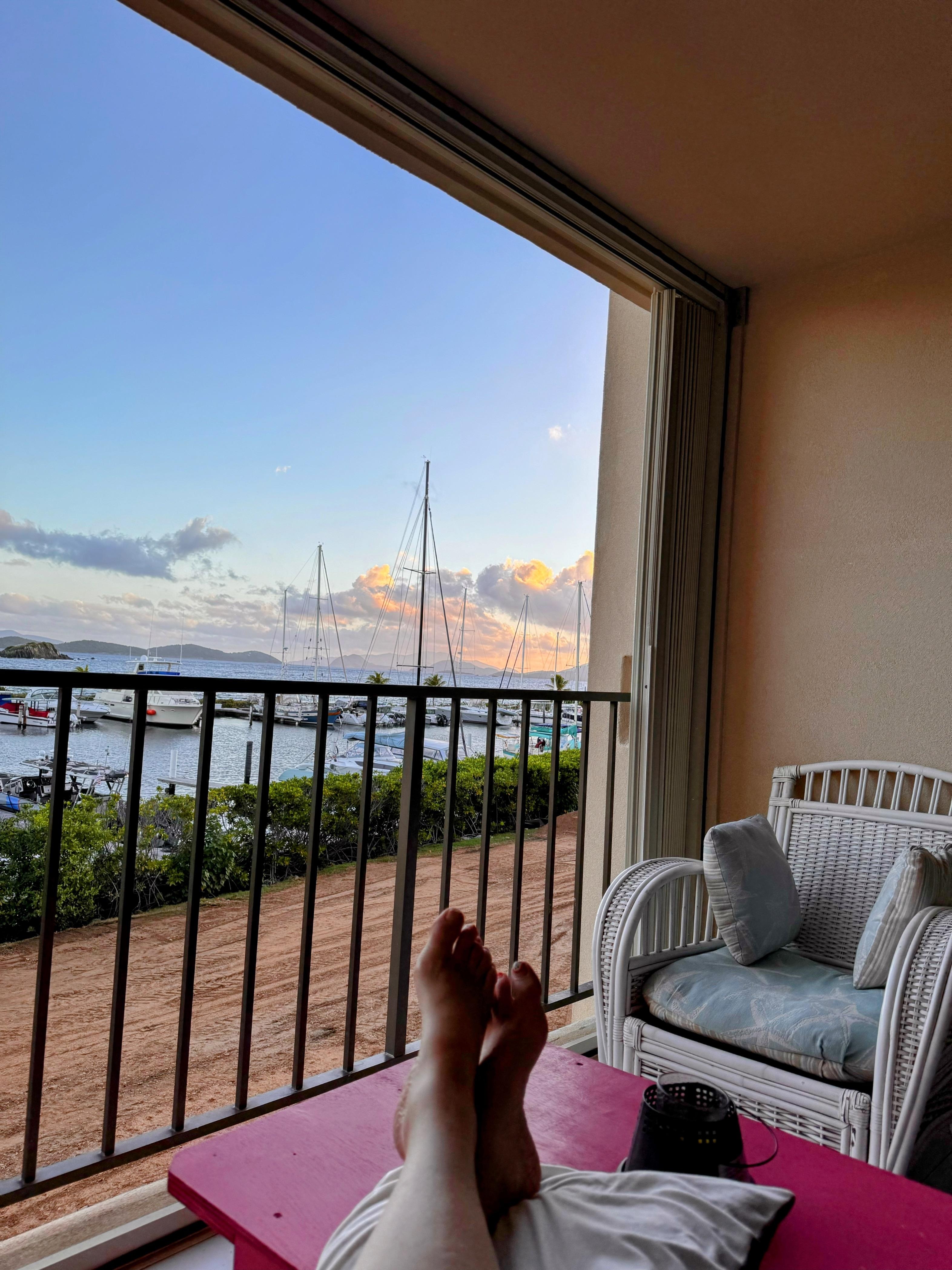 Morning coffee at sunrise