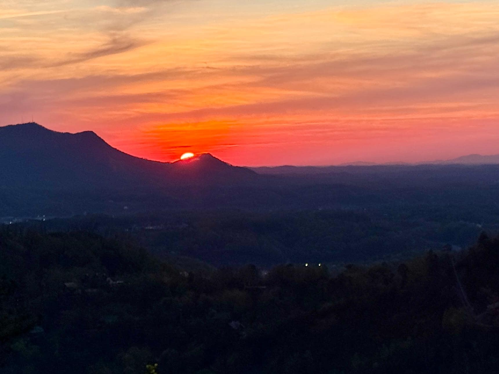 Sunset view from the hot tub.