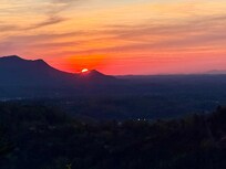 Sunset view from the hot tub.
