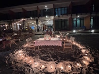 The staff arranged an anniversary dinner for us on the beach