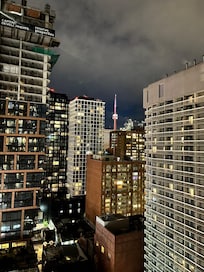 Night view of the CN Tower from my room