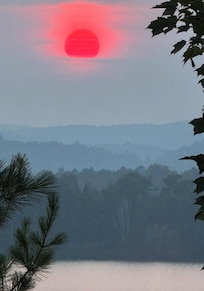 coucher de soleil depuis la terrasse