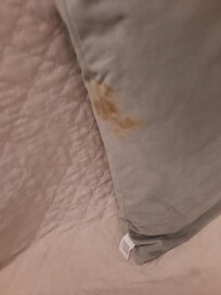 coussin taché