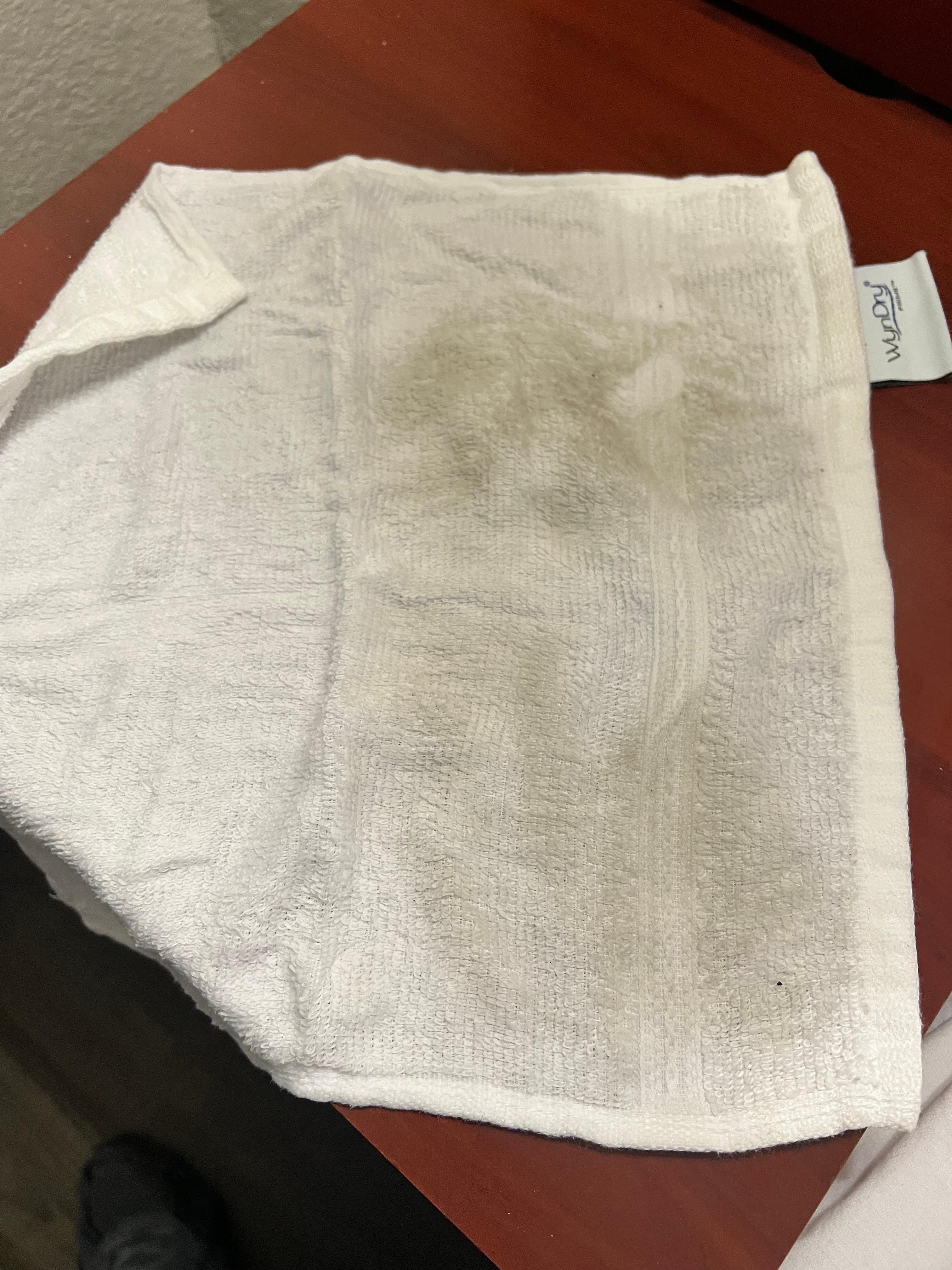 The dirt that I washed off my feet from walking on the filthy floors. 