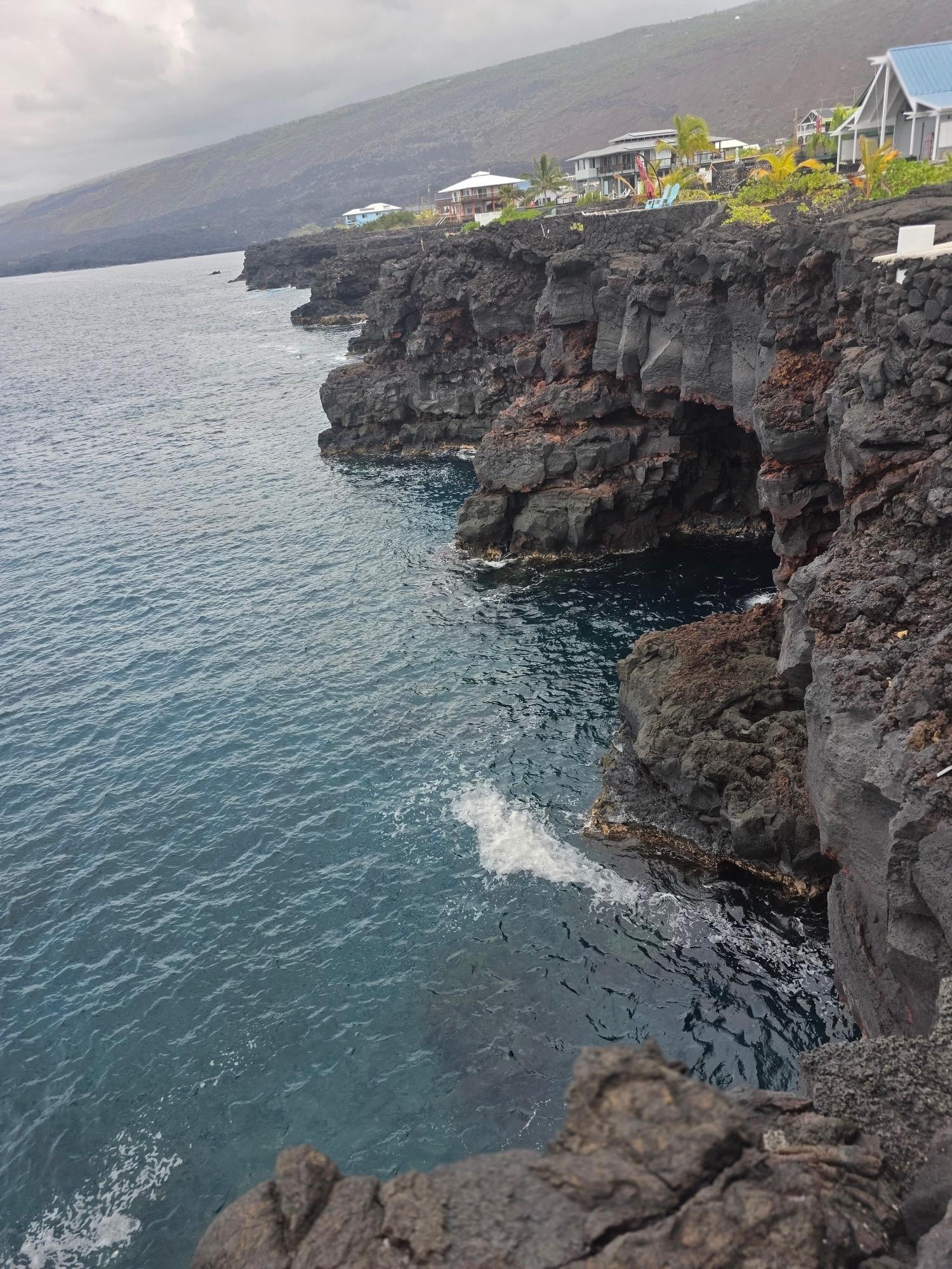 A view of the water from the edge of the property.