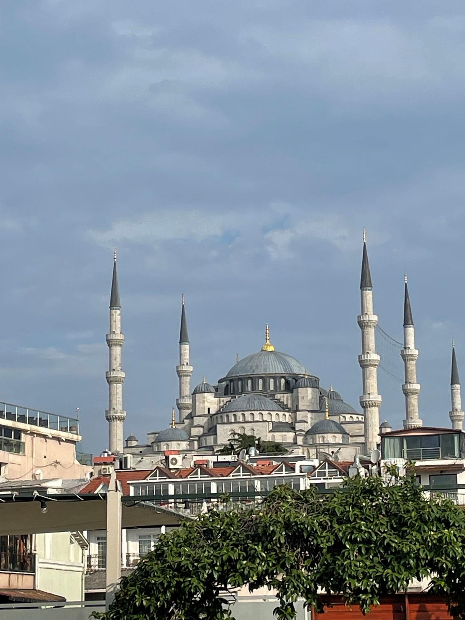 The Blue Mosque from the hotel rooftop terrace restaurant