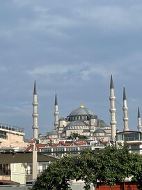 The Blue Mosque from the hotel rooftop terrace restaurant