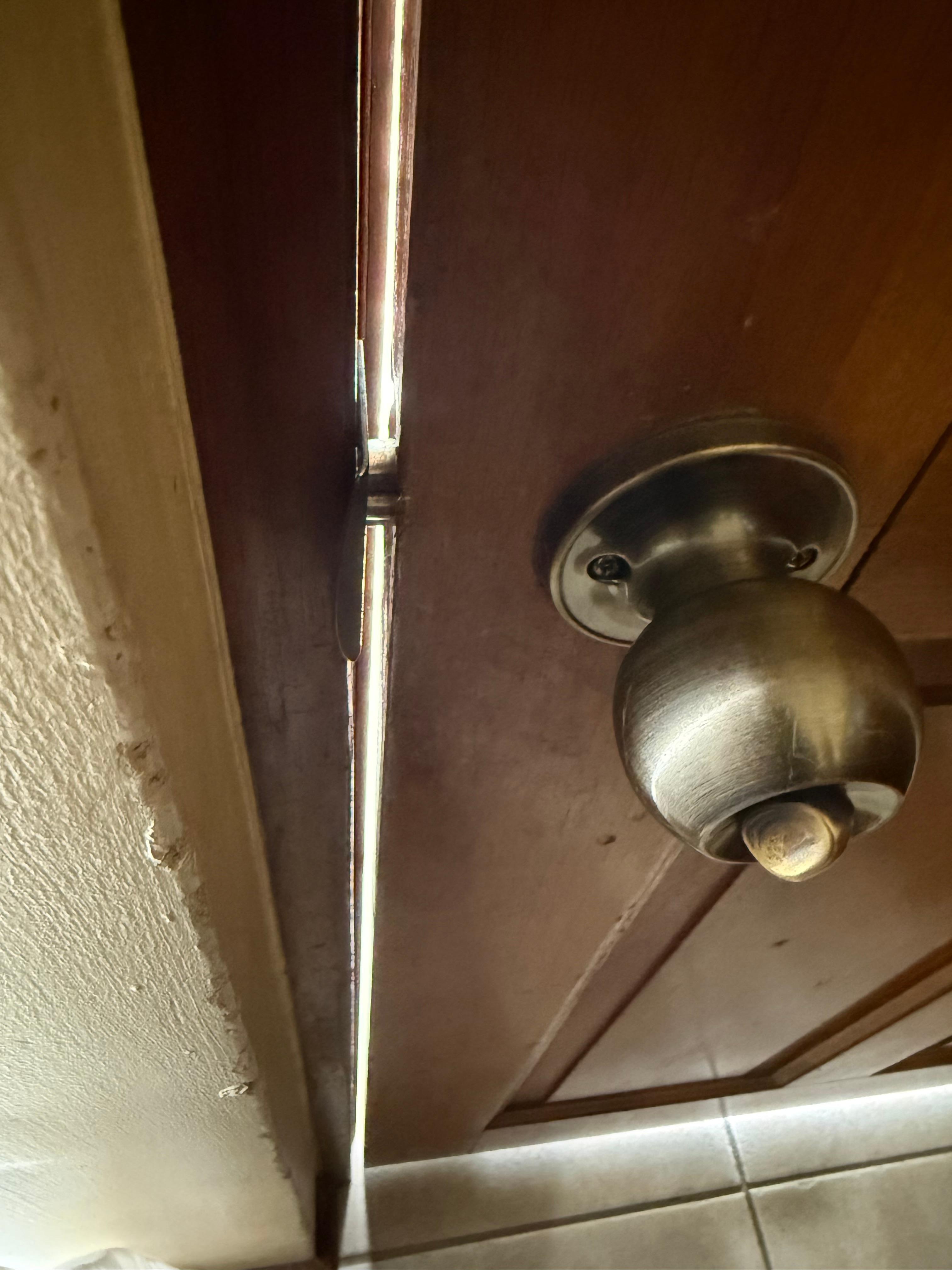 Door does not close appropriately. Unsafe..
 