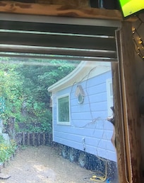 View from couch/pull-out bed inside The Enchanted Forest.