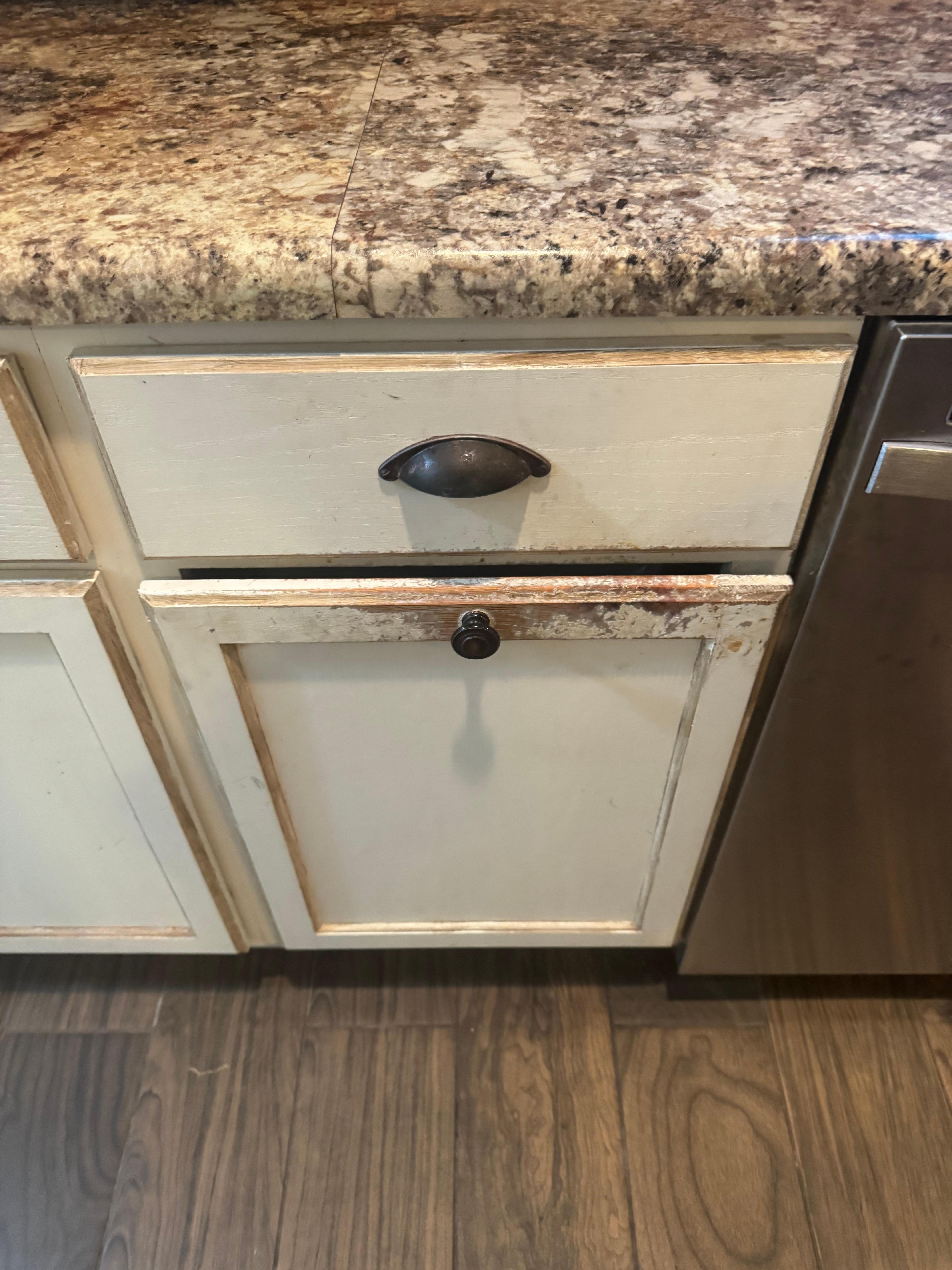 Worn down kitchen cabinet 