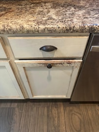 Worn down kitchen cabinet