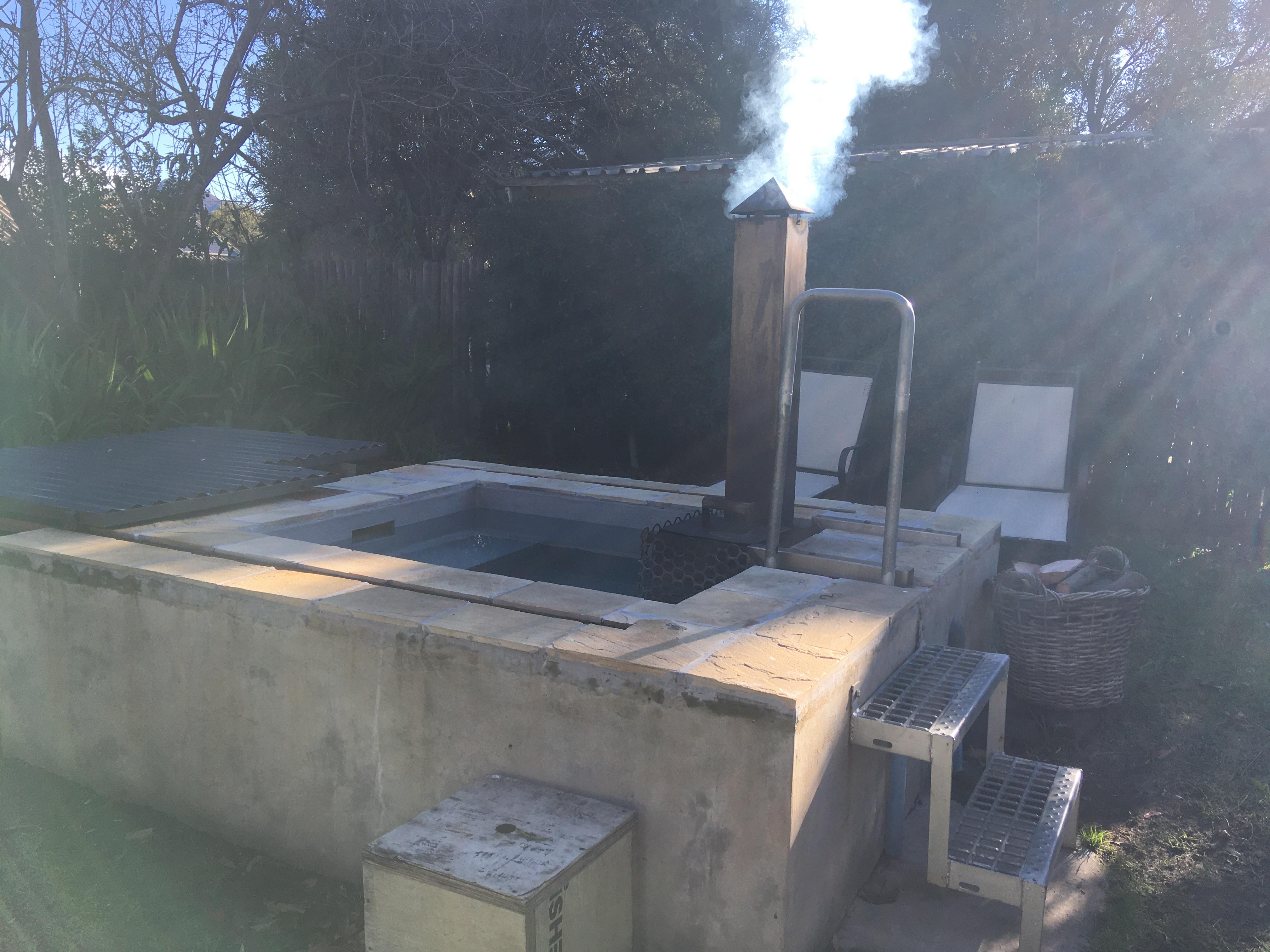 Amazing hot tub, wood stacked for one daily