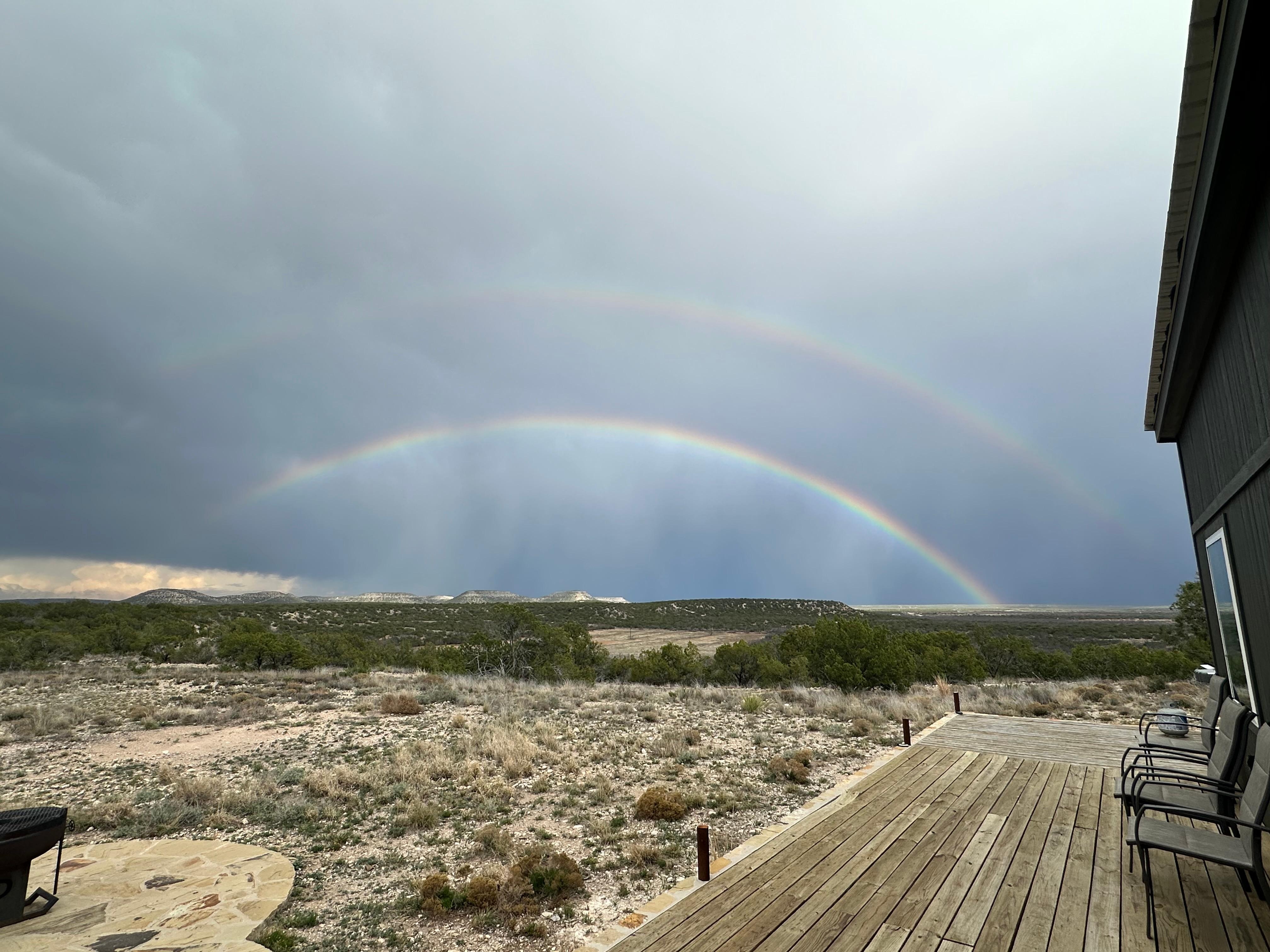 Rainbow from the back deck. 