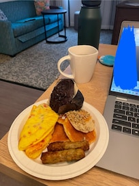 Breakfast options at the buffet!